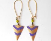 Plum Chevron Dagger Earring
