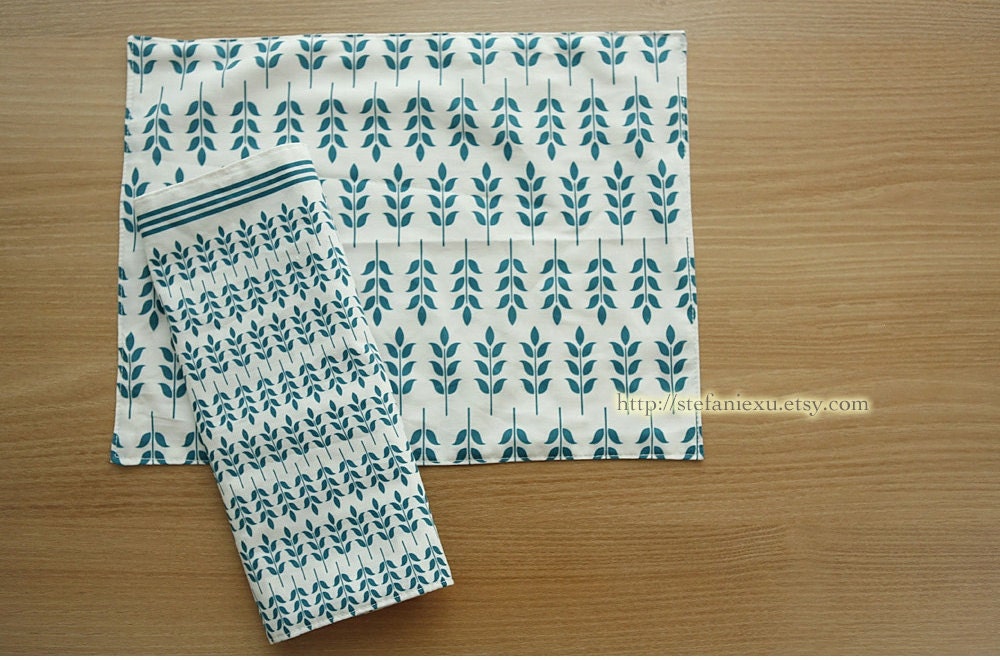 Chic Geometry Geometric Spring Leaf Leaves Collection - Linen Cotton Blended Fabric (1/2 Yard)