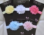 SPRING SALE Baby Headband  - Flower Headband - Newborn Headband - Baby Girl Headband - Toddler Headband - Shabby Chic Rose Flower - 5- Pack