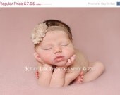 SPRING SALE Baby Headband - Infant Headband - Toddler Headband - Newborn Headband - Shabby Chic Flower - Taupe/Brown