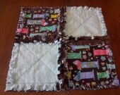 Hot Dogs Mini Security Blanket - Rag Quilt