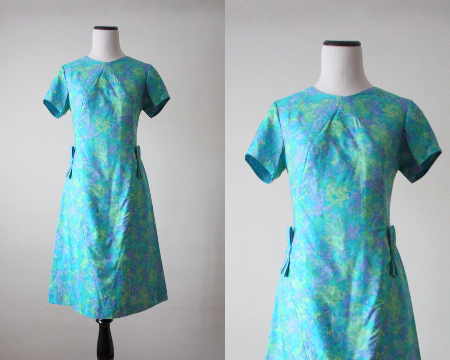 1960's silk watercolor dress