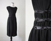 vintage 1950's black bow dress