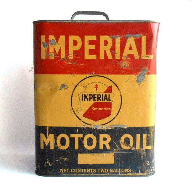 Large Vintage Imperial Motor Oil Can