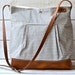 BEST SELLER Diaper bag / Messenger bag STOCKHOLM Gray  geometric nautical striped  Leather / Ikabags Featured on The Martha Stewart