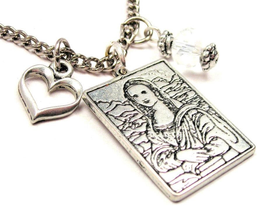 Mona Lisa Necklace  with crystal beadwork Fast Free Ship