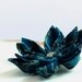 Peacock blue hair clip, teal blue hair flower, kanzashi hair clip, teal fascinator, peacock blue fascinator, floral hair piece - "Exotique"