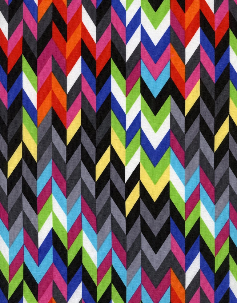 Timeless Treasures, Knitting Stripe in Multi, 1 yard listing
