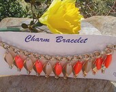 Vintage 1960's Lucite Charm Bracelet Old Stock