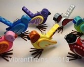 Wood Bird with Metal Feet Custom Hand Painted Indoor or Outdoor