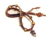 Natural Owl Hemp Necklace with Wood Beads