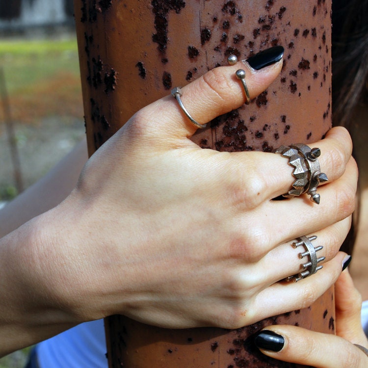 Silver Nailed Ring