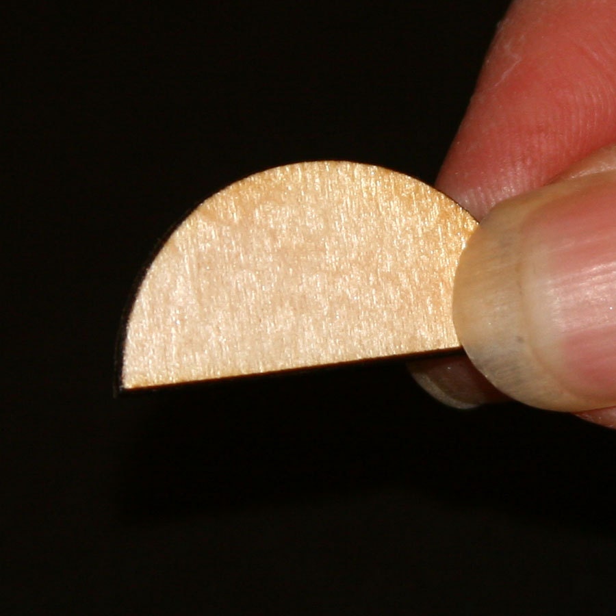 26 - Circle Cutout Half - 1 inch x 1/2 inch unfinished wood (HFCR02)