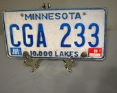 License Plate 1989 Minnesota 10,000 Lakes
