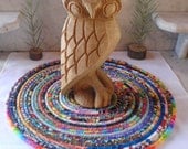 Bohemian Multicolored Coiled Mat, Hot Pad, Trivet - FAT OVAL