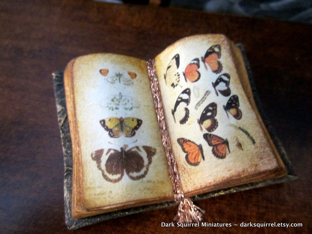 Butterfly Book dollhouse miniature ooak in 1/12 scale