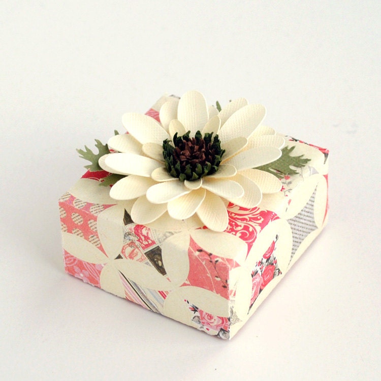 Elegant Handmade Paper FLOWER Decorated ORIGAMI Gift BOX