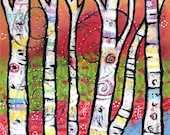 Whimsical Tree Print  8" x 10' - The Trees Sparkle and Sing