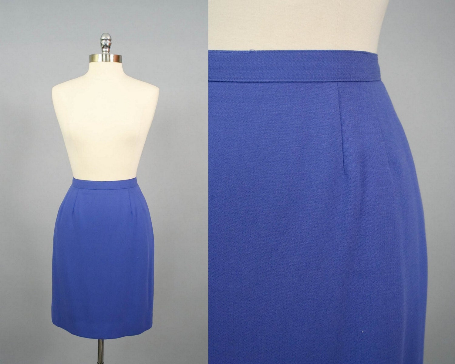 Vintage Pencil High Waisted Periwinkle Hourglass Skirt  (M)