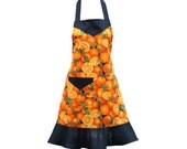 Ladies apron with frill in lovely Orange theme.