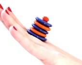 Statement Stacking Ring Ceramic  - big bold oversized handmade cocktail ring - TOWER of POWER