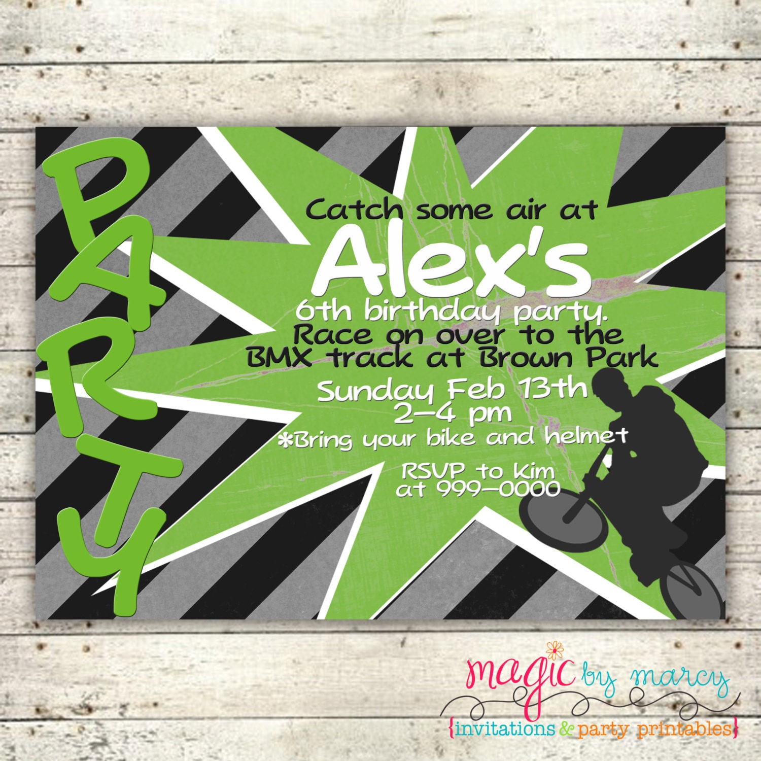 Custom printable digital BMX Bike Birthday Invitation Il_170x135
