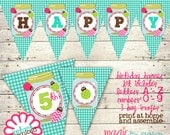 Digital Instant Download Girly Bug Themed Pennant Banner Kit Il_170x135