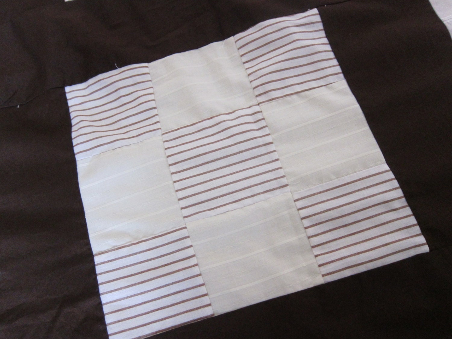 vintage quilt top , unfinished quilt , 1970s , striped shirts , patchwork