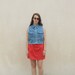 Lipstick red snap front skirt. S/M