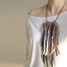 leather long necklace, fringe jewelry, hippie chic fashion, statement jewelry, earth colors