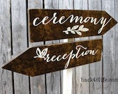 Custom Wedding Directional Arrow Sign - Ceremony, Reception or Special Event - photo prop - INCLUDES stake