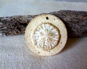 Nice Handmade Speckled Stoneware SAND DOLLAR Pendant