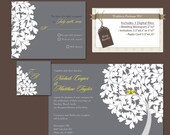 Digital Wedding Invitation Package, DIY Wedding invitations, Reply rsvp Card, Wedding Monogram, Printable wedding invitation pdf files, W17