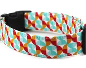ON SALE Geometric Red Blue Collar - Hourglass - SMALL wide width