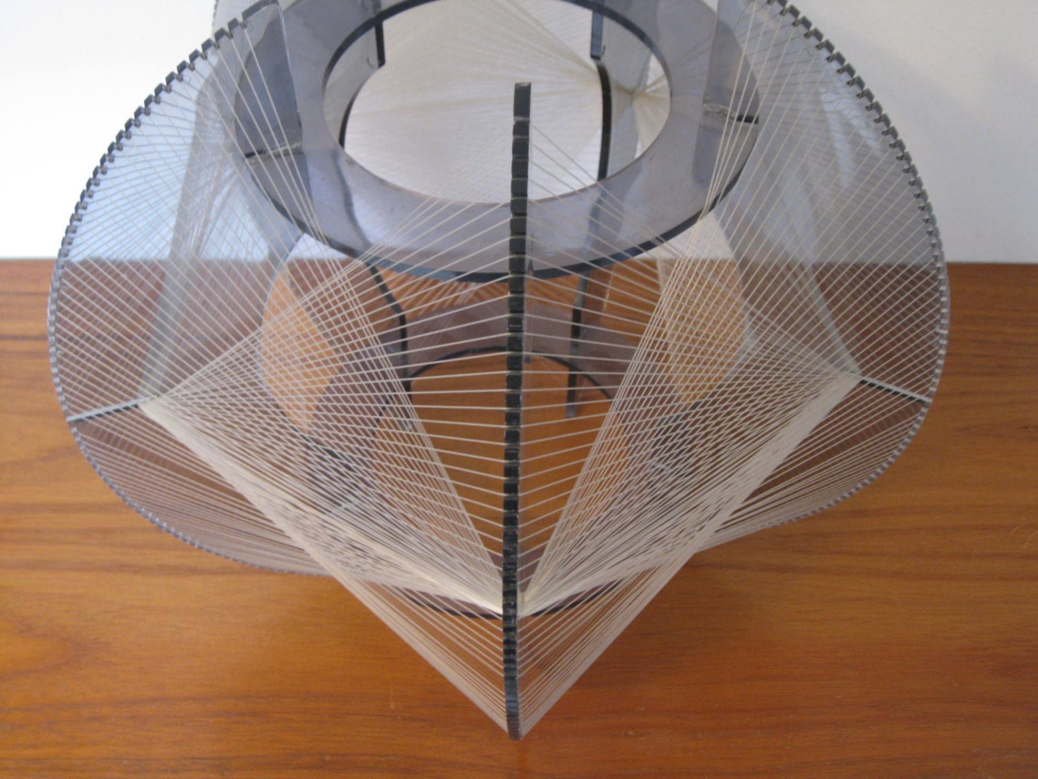 MOD 1960s lucite and string art PENDANT LAMP
