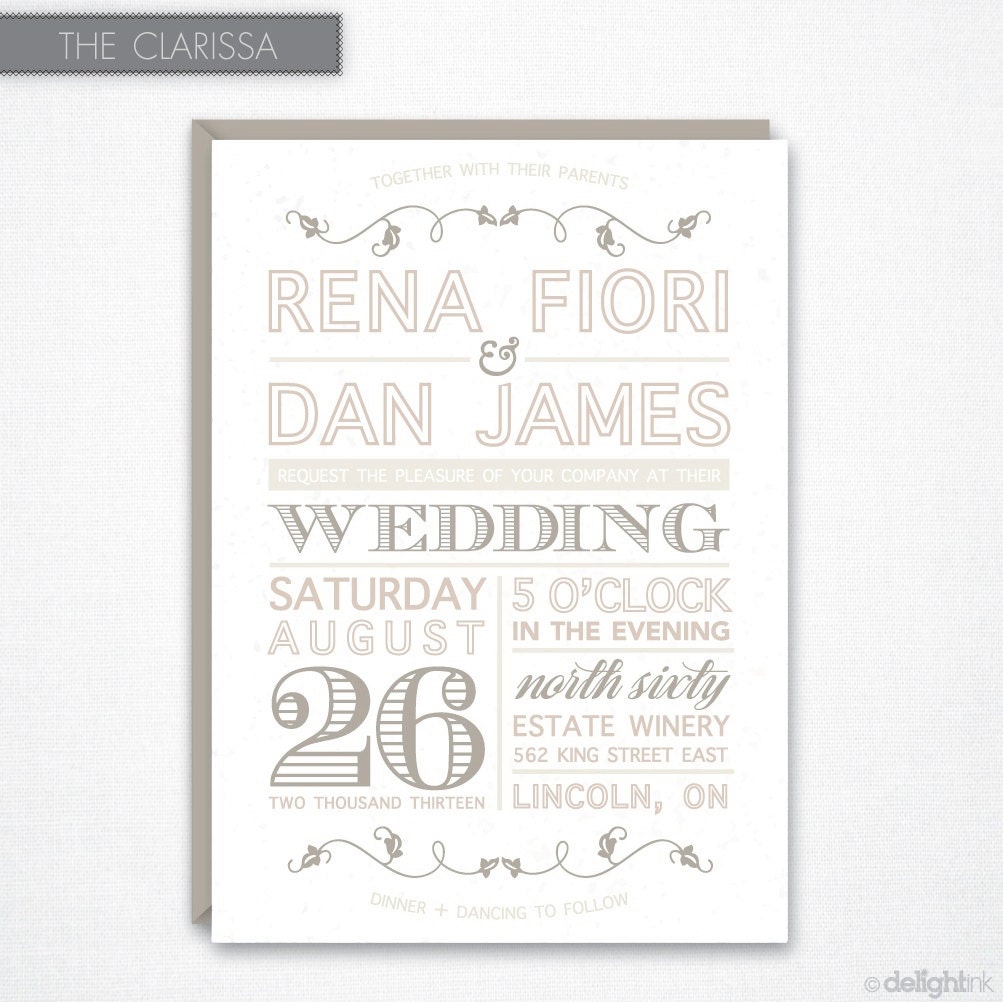 Clarissa Wedding Invitation (Printable)