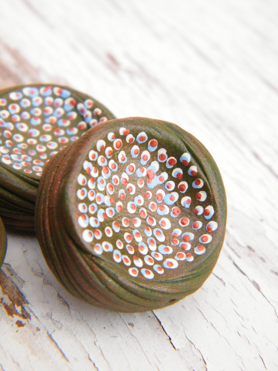 ONLY ONES Rustic Speckle Beads in copper green (ready to ship)