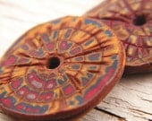 Rustic Rusty Wheel disc beads - set of 2 beads (ready to ship)