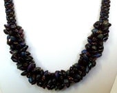 Black Magatama Kumihimo Necklace