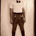 Steampunk Dark Chocolate Brown Leather Gaiters or Shin Guards with Antiqued Brass Hardware