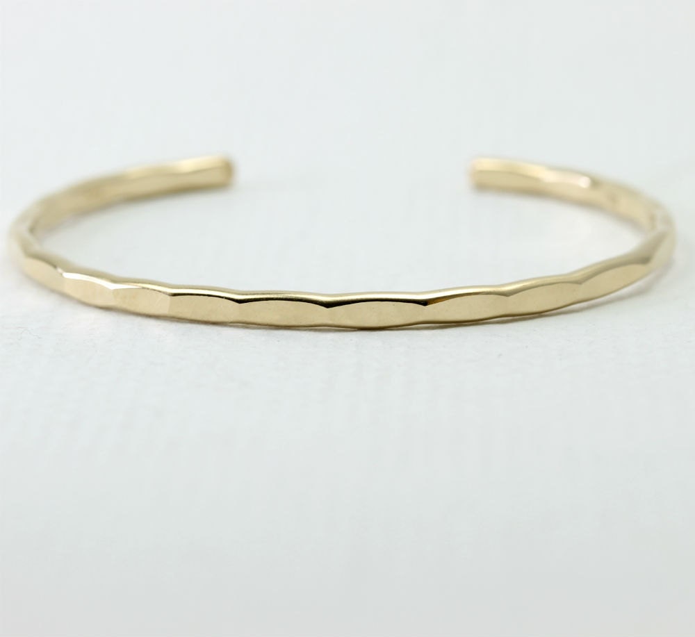 Medium Ophelia Cuff, yellow gold fill, custom size, hammered stacking cuff by lotusstone on etsy