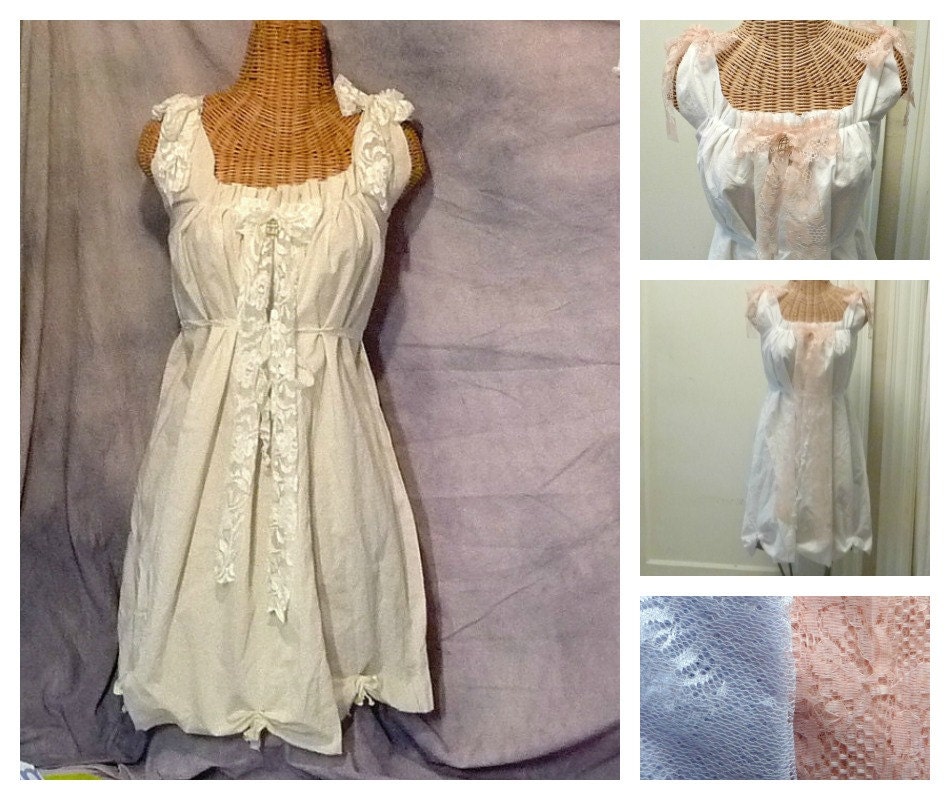 Birdcage Bow Dress Ivory White Womens Custom Made Eco Cotton Womens Summer