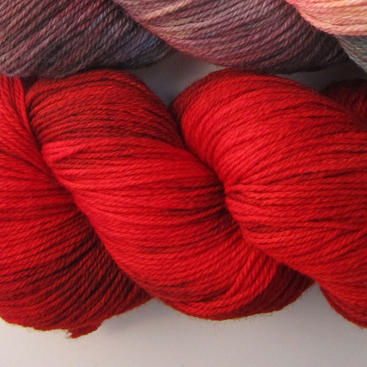 Jackalope hand dyed sock yarn fingering weight, 3ply superwash with nylon, 100g - Chili 4