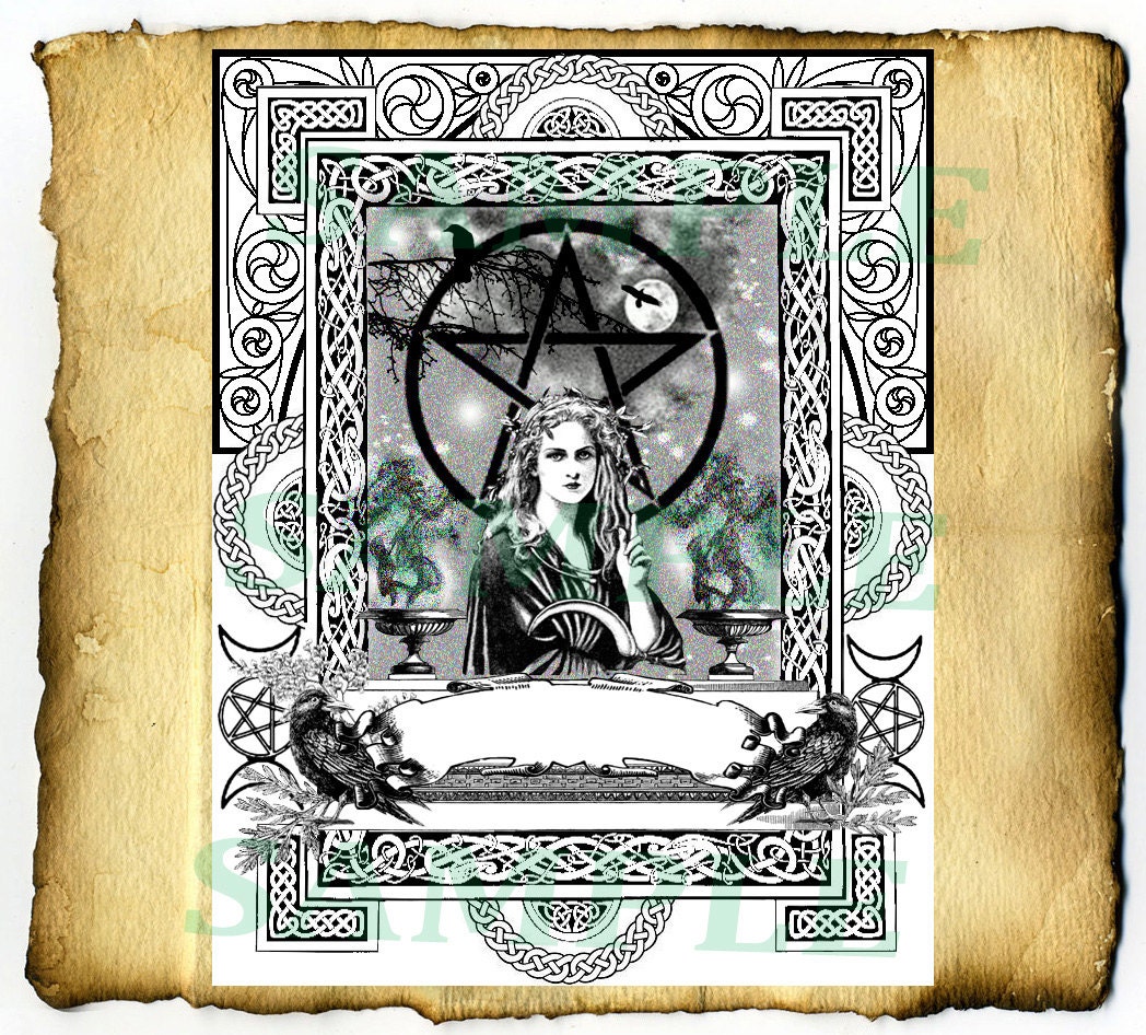 Digital Graphic "The Morrigan" - BoS Page, Wiccan Pagan Druid Coloring Page