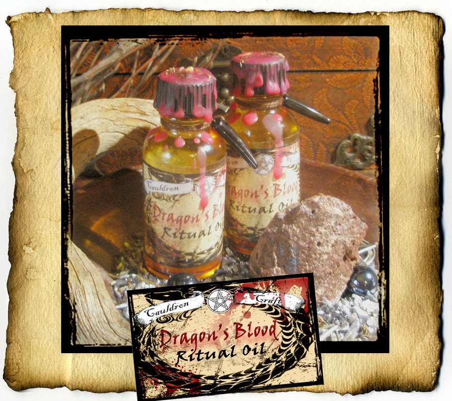 Dragons Blood Ritual Oil - perfume annointing for courage, protection, business- 2 oz glass bottle