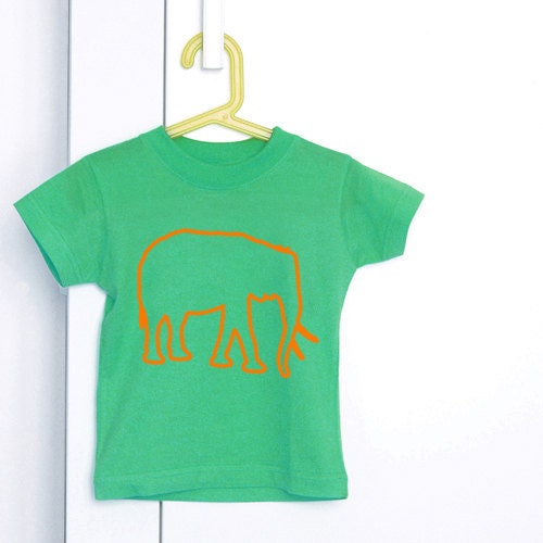 Green and orange elephant