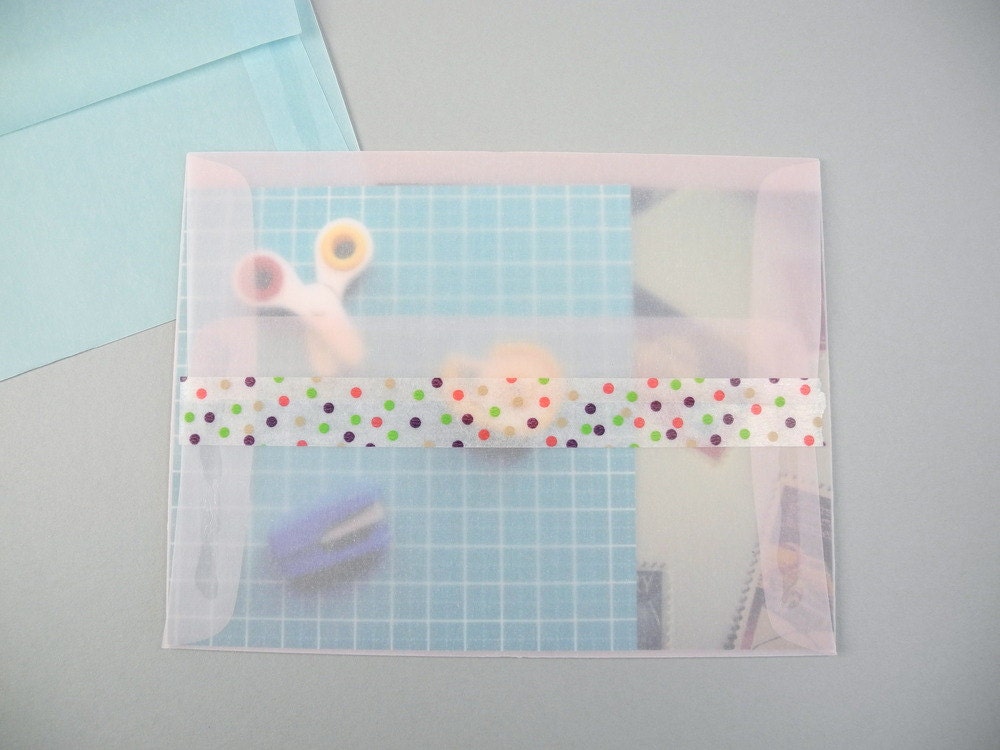 Set of 10 Beautiful Vellum Envelopes