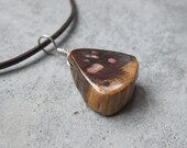 Petrified Wood jewelry - small & earthy unisex necklace handmade in Australia