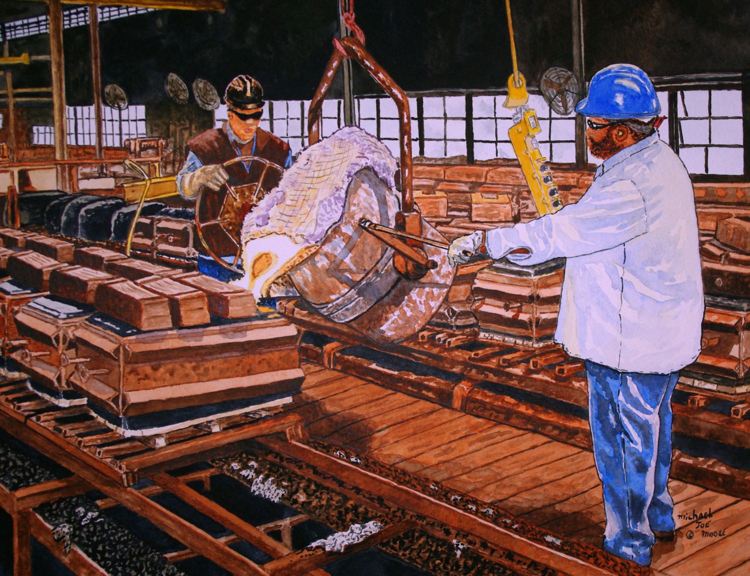 Greensand Foundry Print from the Original Watercolor by Michael Joe Moore