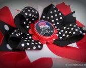 University of Georgia Bulldogs football bottle cap hair bow